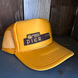 Hermosa Beach PIER AVE High Crown Trucker Hat - Gold