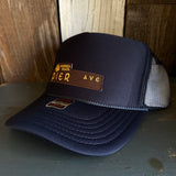 Hermosa Beach PIER AVE High Crown Trucker Hat - Navy