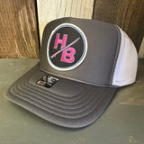 Hermosa Beach SO PITTED! :: HB SURFBOARD Trucker Hat - Charcoal Grey/White