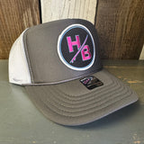 Hermosa Beach SO PITTED! :: HB SURFBOARD Trucker Hat - Charcoal Grey/White