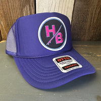 Hermosa Beach SO PITTED! :: HB SURFBOARD High Crown Trucker Hat - Purple