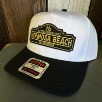 Hermosa Beach ARE YOU ESTABLISHED? 5 Panel Mid Profile Cap - Black/White