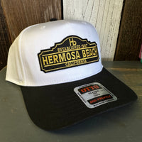 Hermosa Beach ARE YOU ESTABLISHED? 5 Panel Mid Profile Cap - Black/White