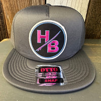 Hermosa Beach SO PITTED! :: HB SURFBOARD Trucker Hat - Charcoal Grey (Flat Brim)