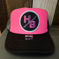 Hermosa Beach SO PITTED! :: HB SURFBOARD Trucker Hat -Neon Pink/Black