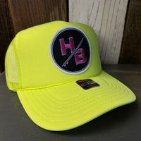 Hermosa Beach SO PITTED! :: HB SURFBOARD Trucker Hat - Neon Yellow