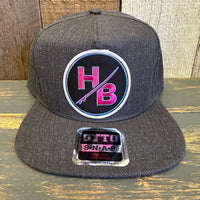 Hermosa Beach SO PITTED! :: HB SURFBOARD 5-Panel Mid Profile Snapback Hat - Heather Black