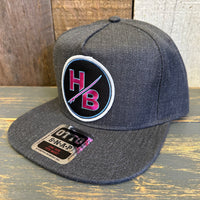 Hermosa Beach SO PITTED! :: HB SURFBOARD 5-Panel Mid Profile Snapback Hat - Heather Black