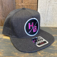 Hermosa Beach SO PITTED! :: HB SURFBOARD 5-Panel Mid Profile Snapback Hat - Heather Black