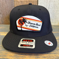 Hermosa Beach RETRO SUNSET "OTTO SNAP" 6 Panel Snapback Hat Cap - Black