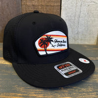 Hermosa Beach RETRO SUNSET "OTTO SNAP" 6 Panel Snapback Hat Cap - Black