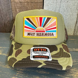 Hermosa Beach MUY HERMOSA Trucker Hat - CAMOUFLAGE Green/Light Loden/Green