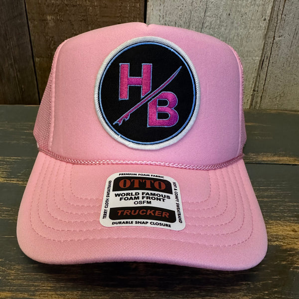 Hermosa Beach SO PITTED! :: HB SURFBOARD High Crown Trucker Hat - Pink