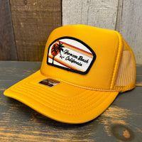 Hermosa Beach  RETRO SUNSET High Crown Trucker Hat - Gold