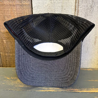 Hermosa Beach THE NEW STYLE 6 Panel Low Profile Mesh Back Trucker Hat - Faded Black/Black