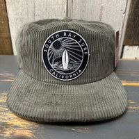 SOUTH BAY SURF (Black Patch) Vintage Corduroy Hat - Olive Green