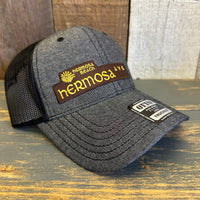 Hermosa Beach HERMOSA AVE 6 Panel Low Profile Mesh Back Trucker Hat - Faded Black/Black