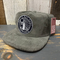 SOUTH BAY SURF (Black Patch) Vintage Corduroy Hat - Olive Green