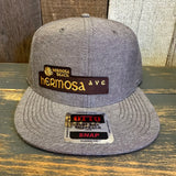 Hermosa Beach HERMOSA AVE 6 Panel Mid Profile Snapback Hat - Chambray Charcoal Gray