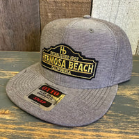 Hermosa Beach ARE YOU ESTABLISHED? 6 Panel Mid Profile Snapback Hat - Chambray Charcoal Gray