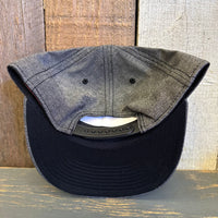 Hermosa Beach ROPER 6 Panel Mid Profile Snapback Hat - Chambray Black