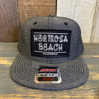 Hermosa Beach ROPER 6 Panel Mid Profile Snapback Hat - Chambray Black