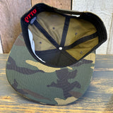 Hermosa Beach OBLIGATORY SUNSET 6 Panel FLEX BILL Snapback Hat - Camo