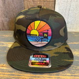 Hermosa Beach OBLIGATORY SUNSET 6 Panel FLEX BILL Snapback Hat - Camo