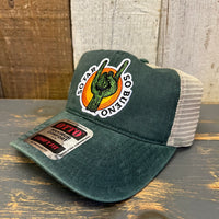 SO FAR :: SO BUENO 6 Panel Low Profile Trucker Hat - Dark Green/Khaki