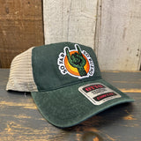 SO FAR :: SO BUENO 6 Panel Low Profile Trucker Hat - Dark Green/Khaki