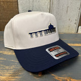 MANHATTAN BEACH PIER & ROUNDHOUSE 5 Panel Mid Profile Baseball Cap - Navy/Khaki