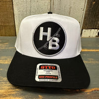 Hermosa Beach SKATEBOARDING WAS NEVER A CRIME 5 Panel Mid Profile Cap - Black/White