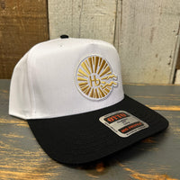 Hermosa Beach CLASSIC LOGO 5 Panel Mid Profile Cap - Black/White