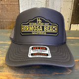 Hermosa Beach ARE YOU ESTABLISHED? High Crown Trucker Hat - Charcoal (Curved Brim)