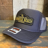 Hermosa Beach ARE YOU ESTABLISHED? High Crown Trucker Hat - Charcoal (Curved Brim)