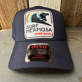Hermosa Beach SURF HERMOSA :: OPEN DAILY - 6 Panel Low Profile Baseball Cap - Navy