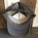 Hermosa Beach PIER AVE High Crown Trucker Hat - Charcoal (Curved Brim)