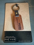 TAKE ME TO THE SHORE : 90254 : Hermosa Beach Wood and Leather Keychain with Engraving on Both Sides