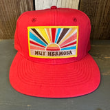 Hermosa Beach MUY HERMOSA - 6 Panel Mid Profile Baseball Cap - Red