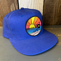 Hermosa Beach OBLIGATORY SUNSET - 6 Panel Mid Profile Baseball Cap - Blue