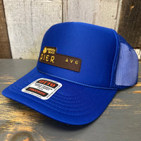Hermosa Beach PIER AVE High Crown Trucker Hat - Royal Blue