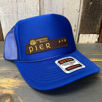 Hermosa Beach PIER AVE High Crown Trucker Hat - Royal Blue