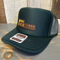 Hermosa Beach PIER AVE High Crown Trucker Hat - Dark Green