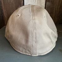 Hermosa Beach ROPER :: "FLEX" 6 Panel Mid Profile Flat Visor Baseball Cap - Khaki