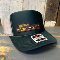 Hermosa Beach HERMOSA AVE High Crown Trucker Hat (Dark Green/Khaki)