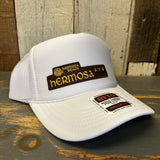 Hermosa Beach HERMOSA AVE High Crown Trucker Hat - White
