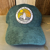 SOUTH BAY SURF (Multi Colored Patch) 6 Panel Low Profile Corduroy Cap - Green