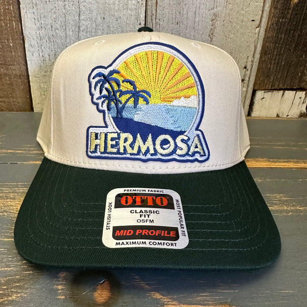 Hermosa Beach FIESTA Mid Profile Baseball Cap - Dark Green/Natural
