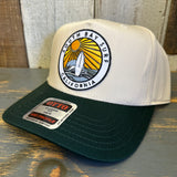 SOUTH BAY SURF (Multi Colored Patch) Mid Profile Baseball Cap - Dark Green/Natural