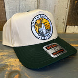 SOUTH BAY SURF (Multi Colored Patch) Mid Profile Baseball Cap - Dark Green/Natural
